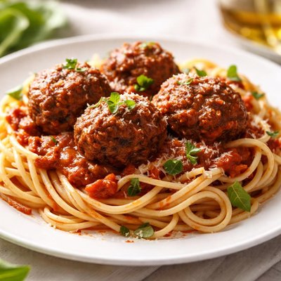 Spaghetti with meatballs