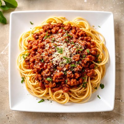 Spaghetti with pasta sauce