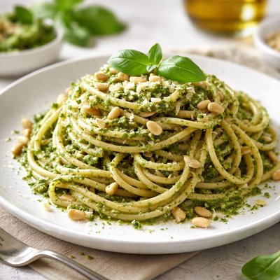 Spaghetti with pesto