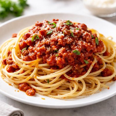 Spaghetti with red sauce