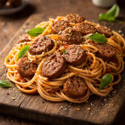 Spaghetti with sausage