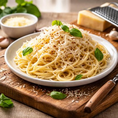 意式意面配刨絲乳酪