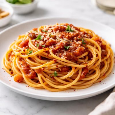 Spaghetti with tomatoe sauce