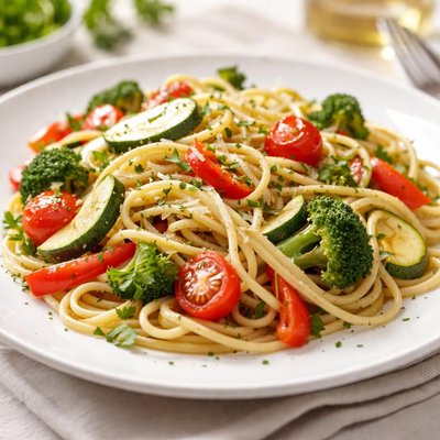 Spaghetti with vegetables