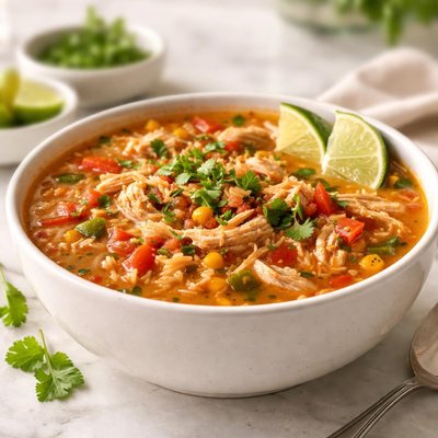 Spanish chicken and rice soup