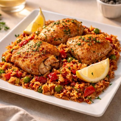 Spanish rice and chicken