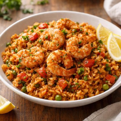 Spanish rice and shrimp