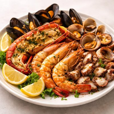 Spanish seafood plate