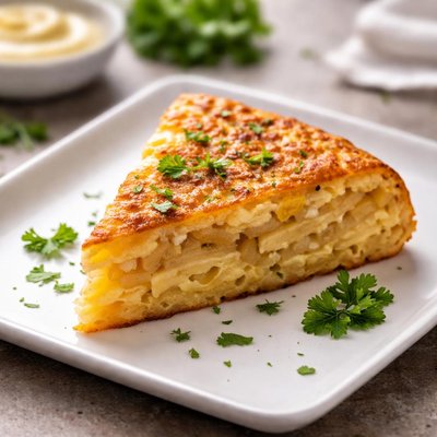 Spanish tortilla slice