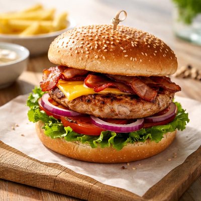 Spar pork burger
