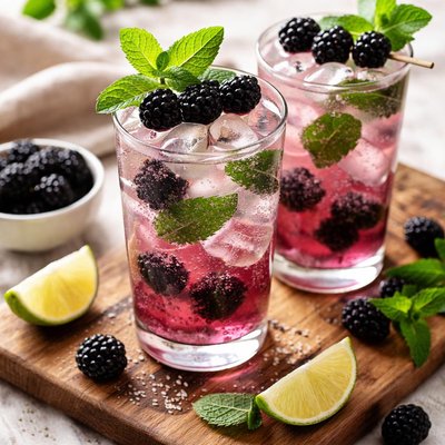 Sparkling blackberry mint