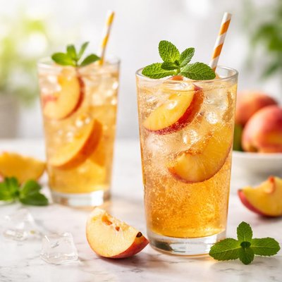 Sparkling peach drink
