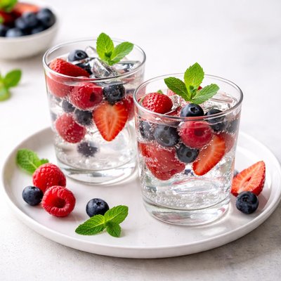 Sparkling water with berries