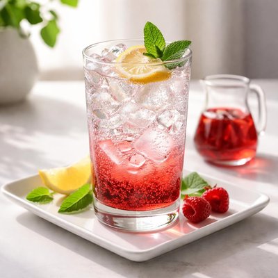 Sparkling water with syrup