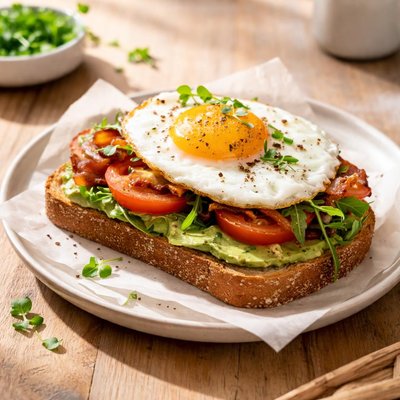Spelt sandwich with fried egg