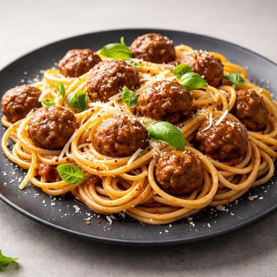 Sphagheti with little meatballs