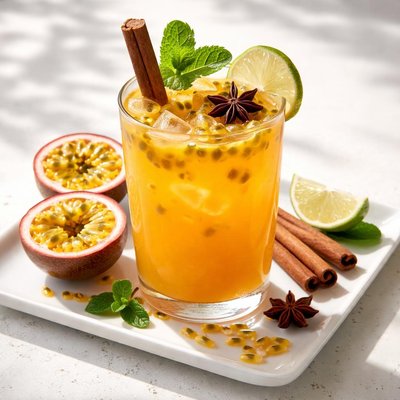 Spiced passion fruit juice
