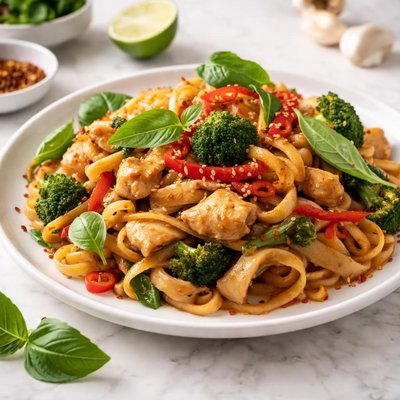 Spicy basil noodle