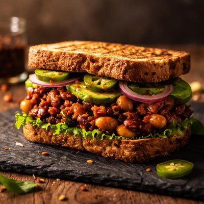 Spicy bean sandwich