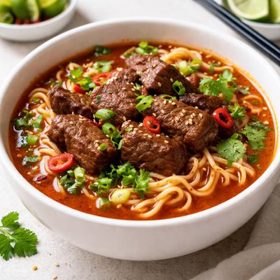 Spicy beef noodle soup