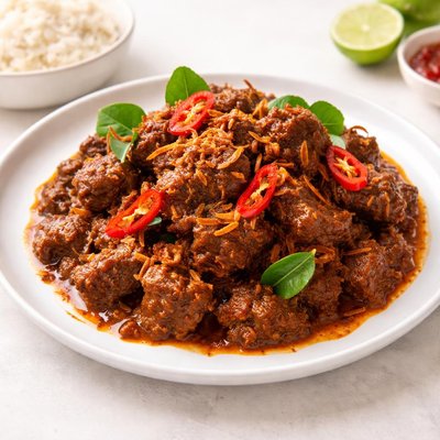 Spicy beef rendang