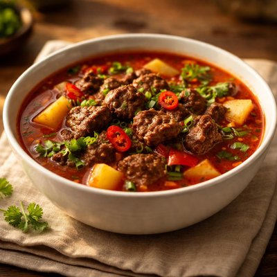 Spicy beef soup