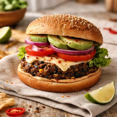 Spicy black beans burger