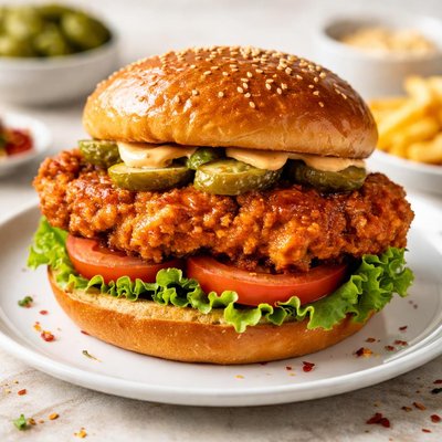 Spicy chicken burger