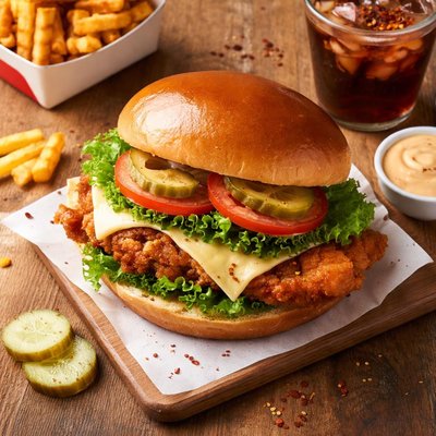 香辣鸡肉豪华三明治