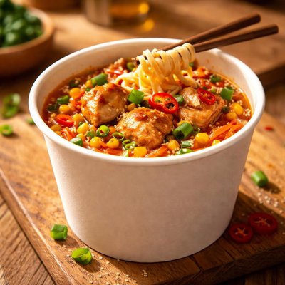 Spicy chicken ramen noodle cup