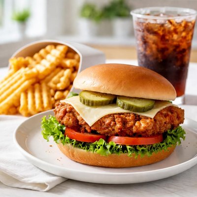 Spicy chicken sandwhich meal chickfila