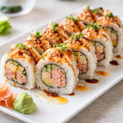Spicy crab sushi roll