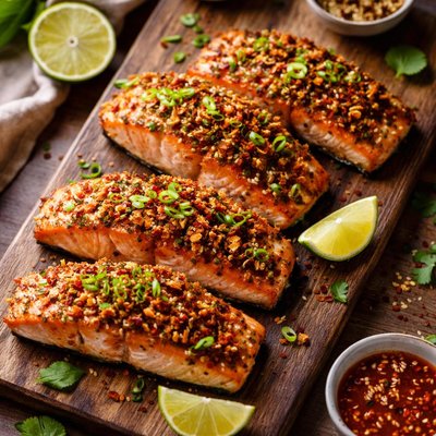 Spicy crunch salmon