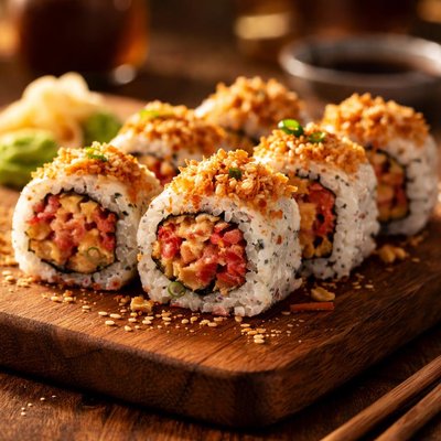 Spicy crunch tuna roll