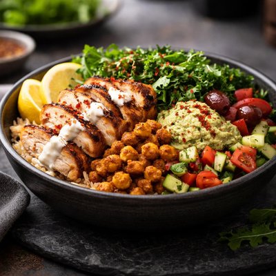 Spicy greens cava bowl