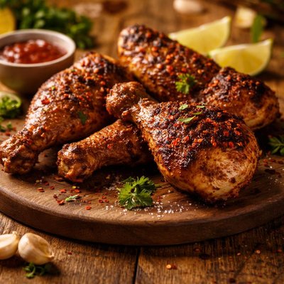 Spicy grilled chicken leg