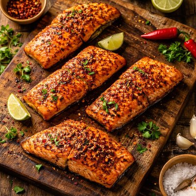 Spicy grilled salmon