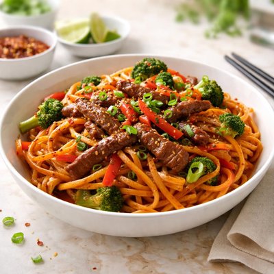 Spicy koren beef noodles and company