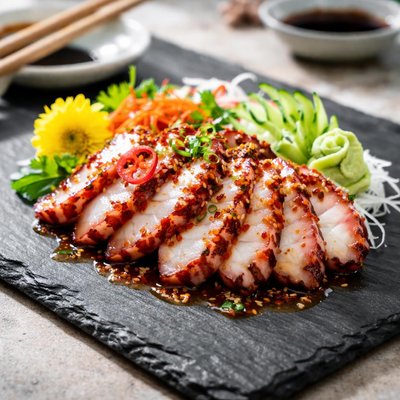 Spicy octopus sashimi