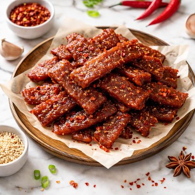 Spicy pork jerky