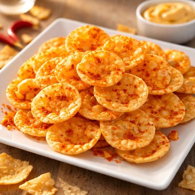 Spicy queso pop chips