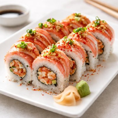 Spicy red snapper sushi roll