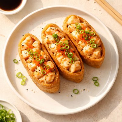 Spicy scallop inari