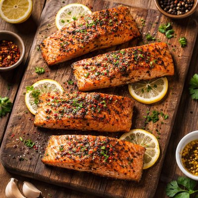 Spicy seasoned salmon