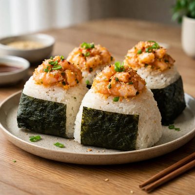 Spicy shrimp onigiri