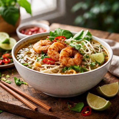 Spicy shrimp pho