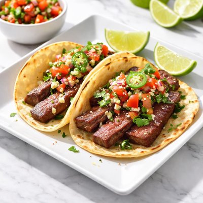 Spicy steak taco