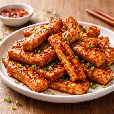 Spicy tofu strips