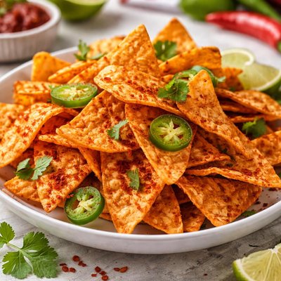 Spicy tortilla chips