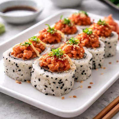 Spicy tuna roll sushi
